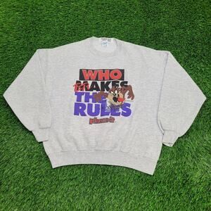 Vintage 1994 Taz Sweatshirt XL 23x25 Gray Tazmanian-Devil
